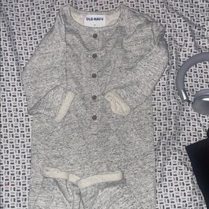 Old Navy Gray Knit Bodysuit Long Sleeves